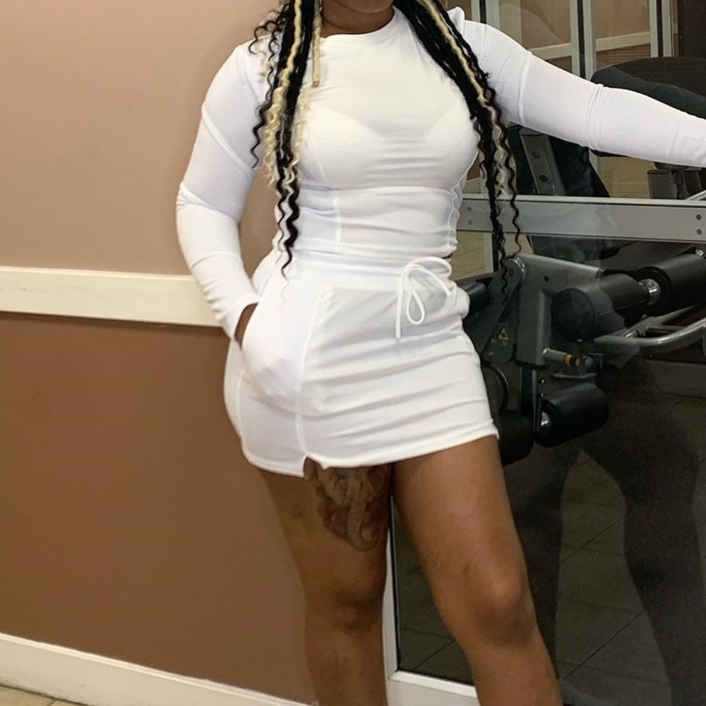 Two piece track skirt set